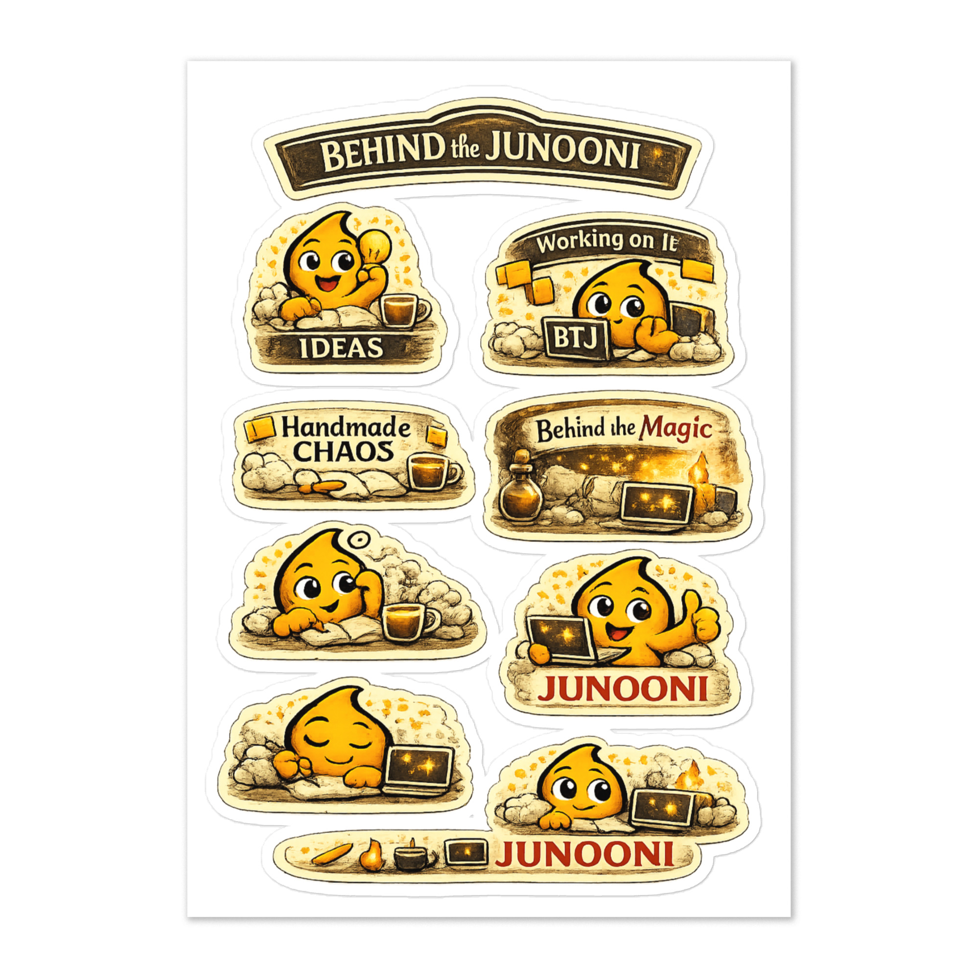 Behind the JUNOONI Sticker Sheet